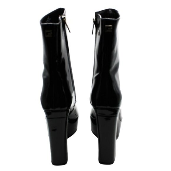 Guess Womens Black 1-1/2 Platform Cushioned Logo Byra Square Toe Dress Booties - Picture 8 of 8